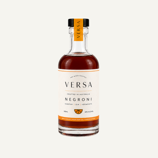 Versa Negroni cocktail wedding favour bottle on a white background